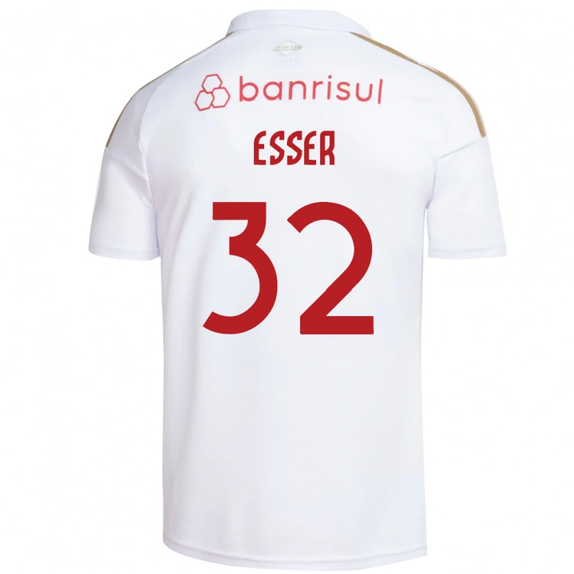 Danxen Mulher Camisola Diego Esser #32 Branco Vermelho Alternativa 2026/27 Camisa