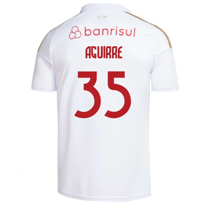 Danxen Mulher Camisola Braian Aguirre #35 Branco Vermelho Alternativa 2026/27 Camisa