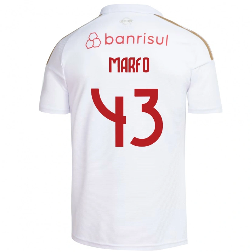 Danxen Mulher Camisola Denis Marfo #43 Branco Vermelho Alternativa 2026/27 Camisa