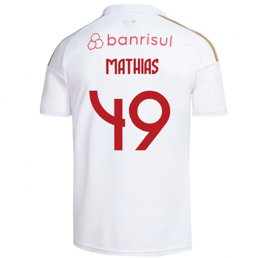 Danxen Mulher Camisola Ricardo Mathias #49 Branco Vermelho Alternativa 2026/27 Camisa