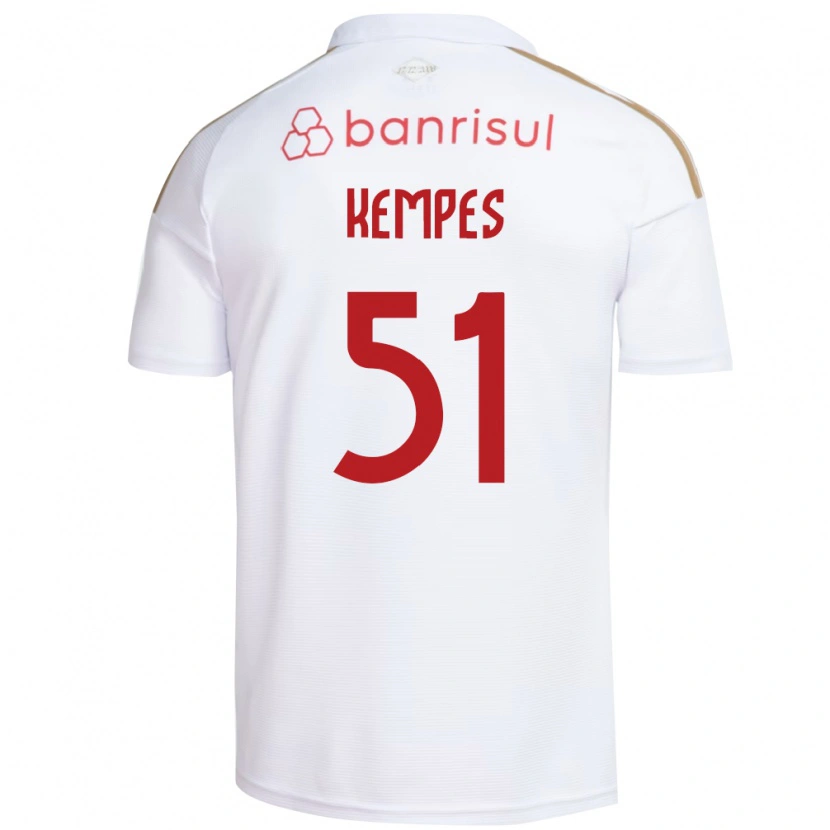 Danxen Mulher Camisola João Gabriel Kempes Gonçalves #51 Branco Vermelho Alternativa 2026/27 Camisa