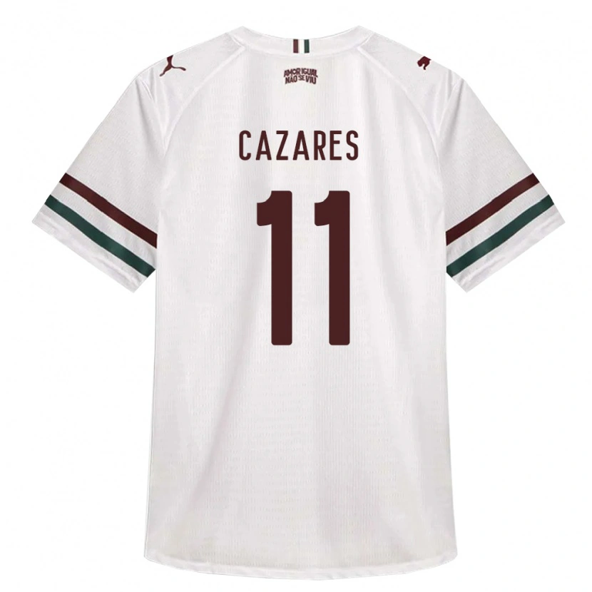 Danxen Mulher Camisola Juan Cazares #11 Branco Verde Borgonha Alternativa 2026/27 Camisa