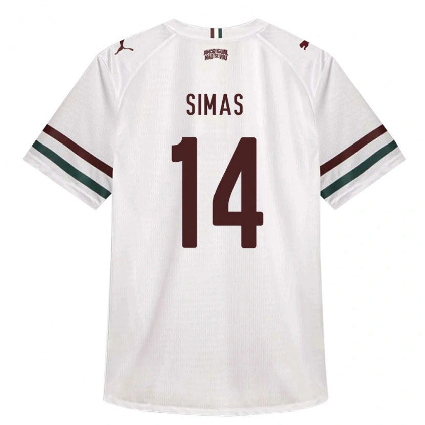 Danxen Mulher Camisola Léo Simas #14 Branco Verde Borgonha Alternativa 2026/27 Camisa