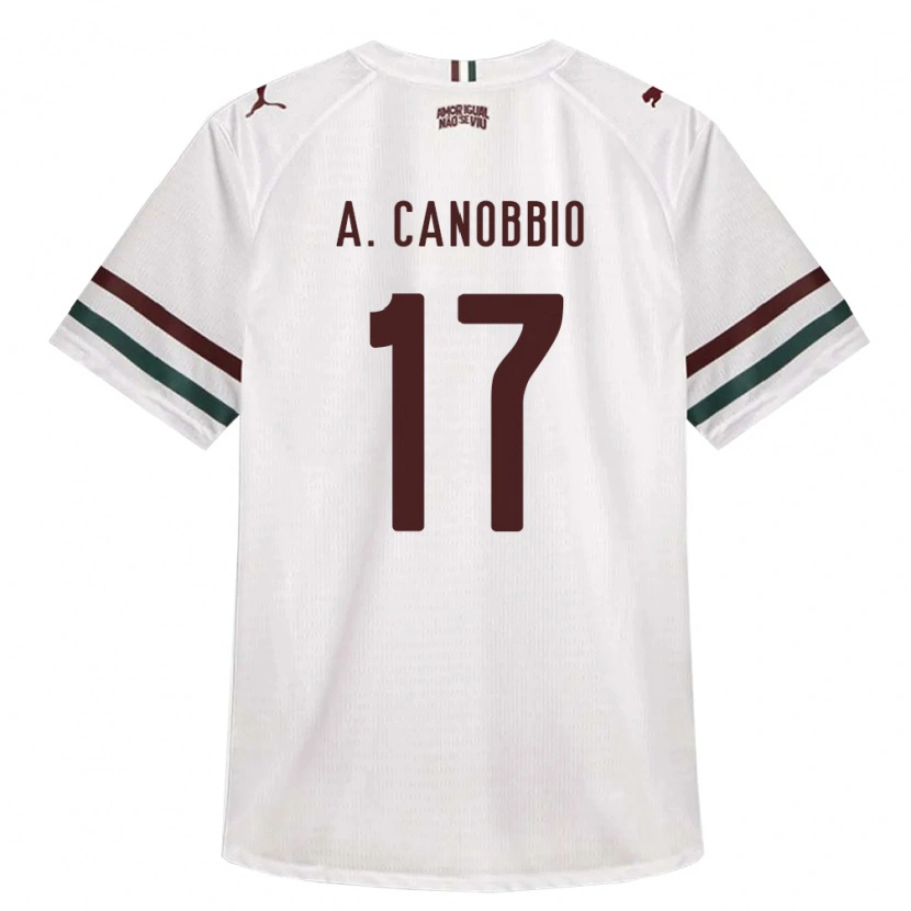 Danxen Mulher Camisola Agustín Canobbio #17 Branco Verde Borgonha Alternativa 2026/27 Camisa
