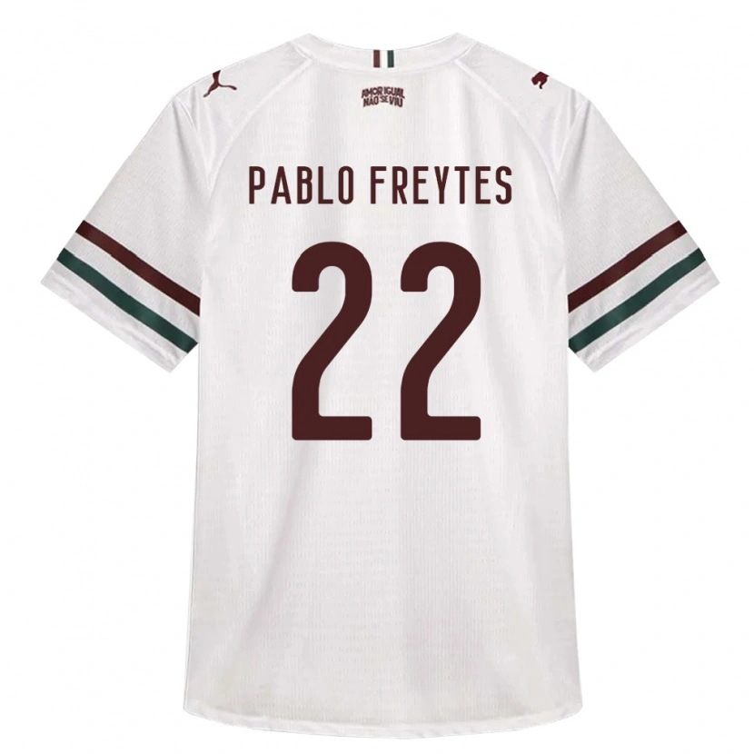 Danxen Mulher Camisola Juan Pablo Freytes #22 Branco Verde Borgonha Alternativa 2026/27 Camisa