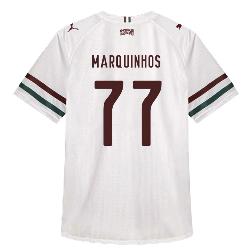 Danxen Mulher Camisola Marquinhos #77 Branco Verde Borgonha Alternativa 2026/27 Camisa