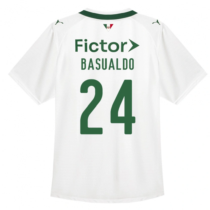 Danxen Mulher Camisola Luis Basualdo #24 Verde Branco Alternativa 2026/27 Camisa
