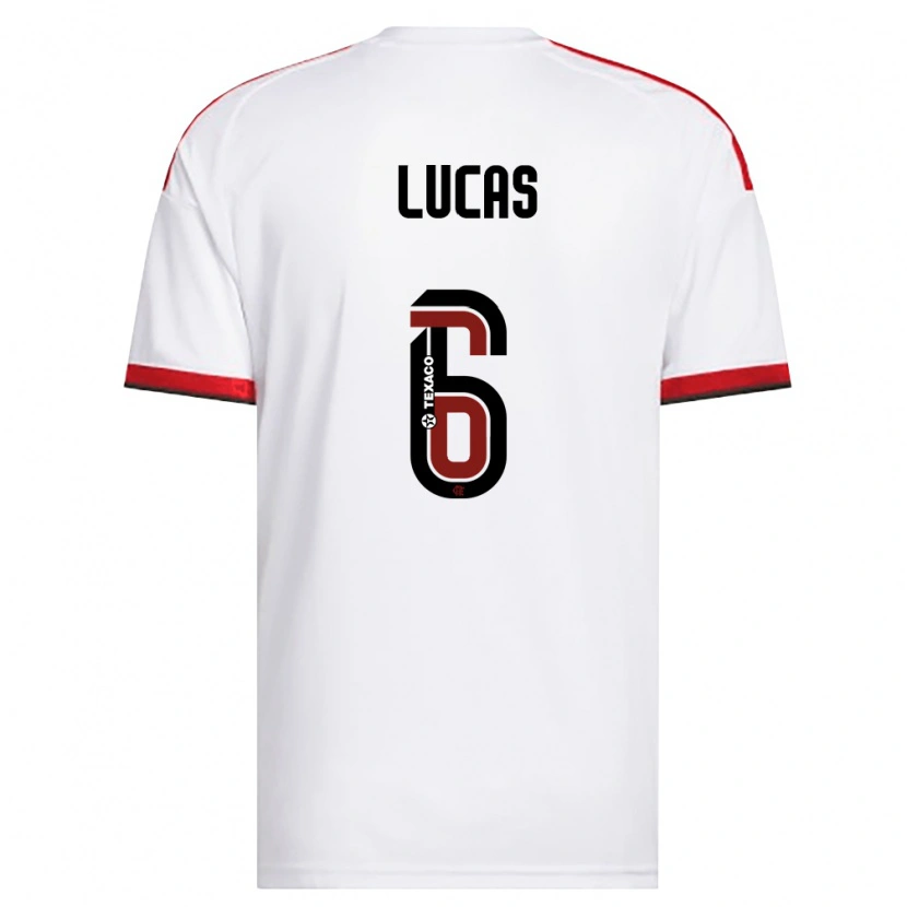 Danxen Mulher Camisola Ayrton Lucas #6 Branco Vermelho Preto Alternativa 2026/27 Camisa