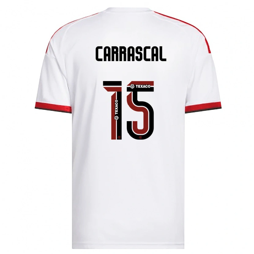 Danxen Mulher Camisola Jorge Carrascal #15 Branco Vermelho Preto Alternativa 2026/27 Camisa