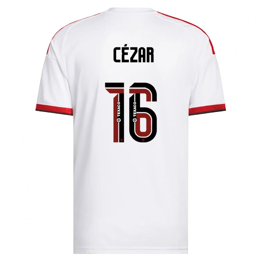 Danxen Mulher Camisola Paulo Cézar #16 Branco Vermelho Preto Alternativa 2026/27 Camisa