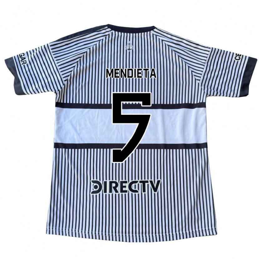 Danxen Mulher Camisola Julián Mendieta #5 Branco Preto Amarelo Alternativa 2026/27 Camisa
