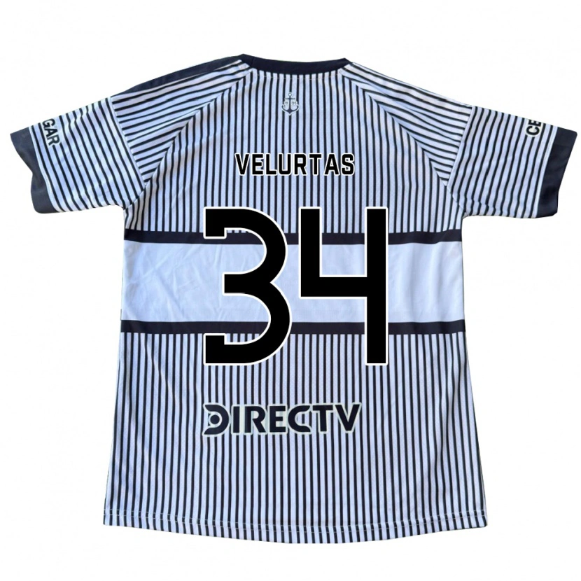 Danxen Mulher Camisola Pedro Velurtas #34 Branco Preto Amarelo Alternativa 2026/27 Camisa
