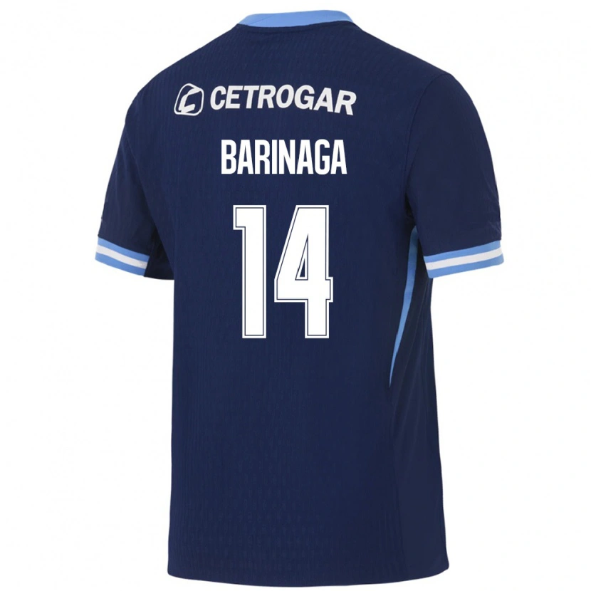 Danxen Criança Camisola Juan Barinaga #14 Azul Real Azul Claro Branco Alternativa 2026/27 Camisa