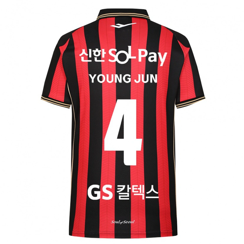 Danxen Criança Camisola Young-Jun Lee #4 Vermelho Branco Preto Principal 2026/27 Camisa