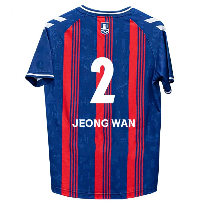 Danxen Criança Camisola Jeong-Wan Kim #2 Azul Vermelho Branco Principal 2026/27 Camisa
