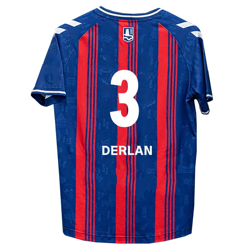 Danxen Criança Camisola Derlan De Oliveira Bento #3 Azul Vermelho Branco Principal 2026/27 Camisa