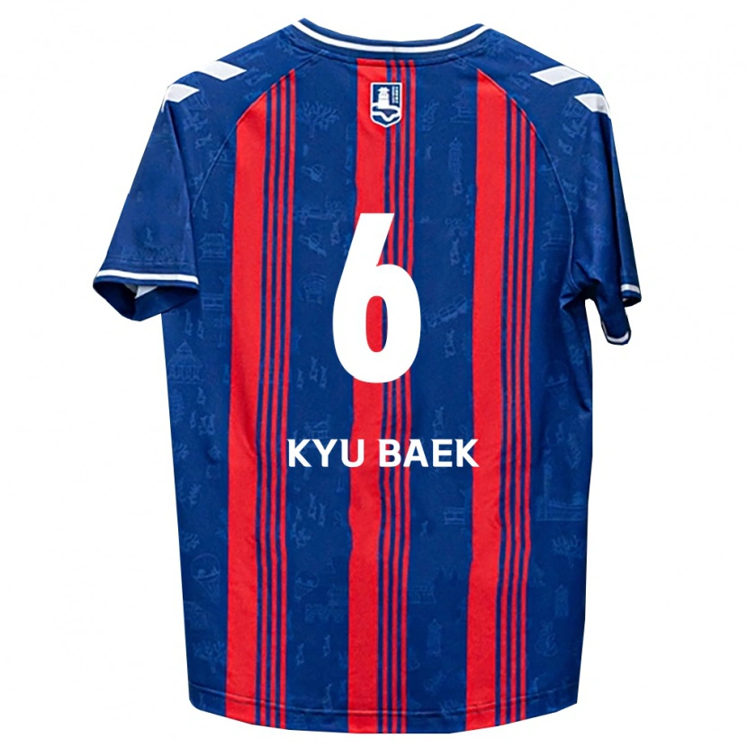 Danxen Criança Camisola Kyu-Baek Choi #6 Azul Vermelho Branco Principal 2026/27 Camisa
