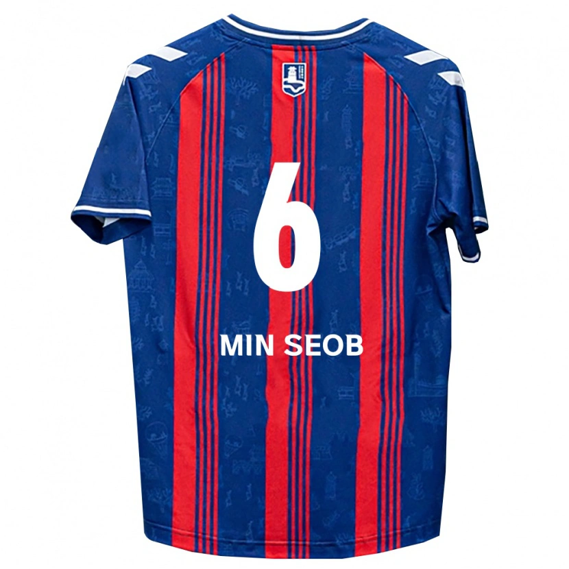 Danxen Criança Camisola Min-Seob Song #6 Azul Vermelho Branco Principal 2026/27 Camisa