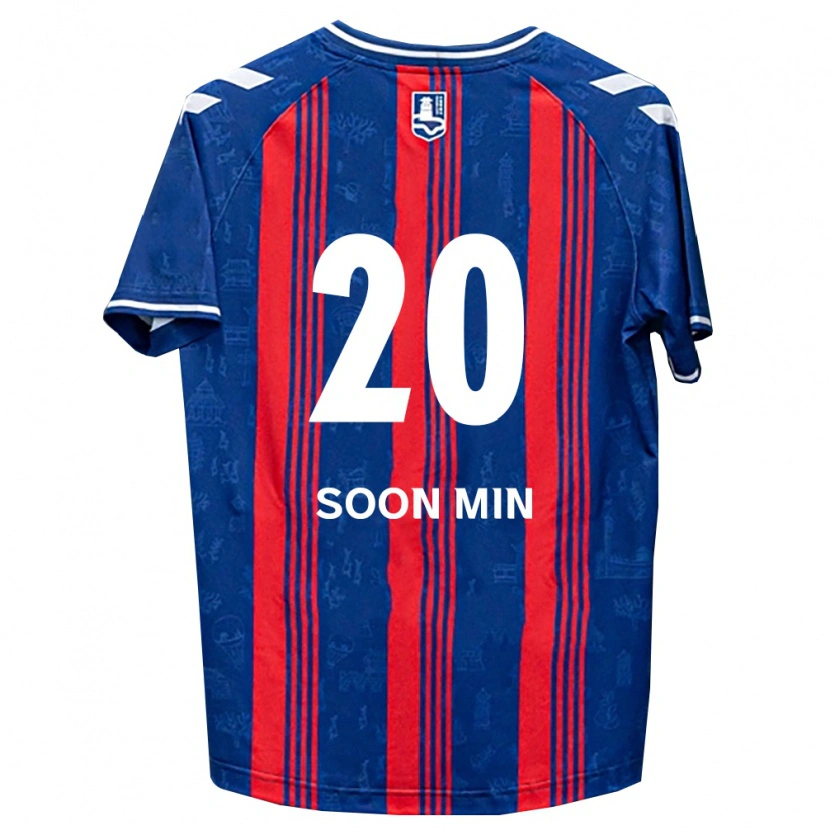 Danxen Criança Camisola Soon-Min Hwang #20 Azul Vermelho Branco Principal 2026/27 Camisa