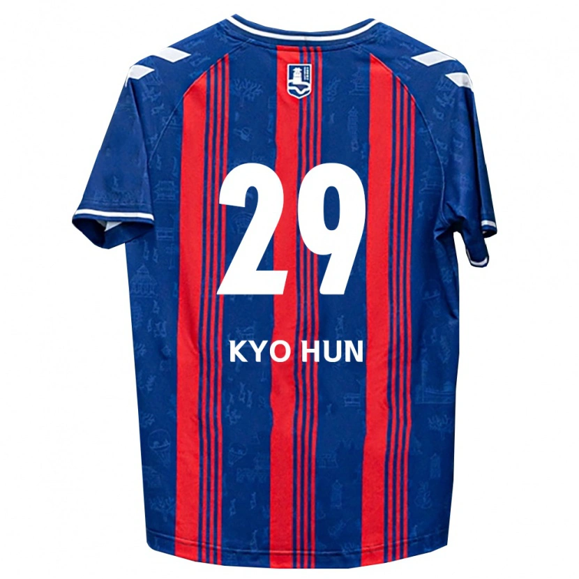 Danxen Criança Camisola Kyo-Hun Kang #29 Azul Vermelho Branco Principal 2026/27 Camisa