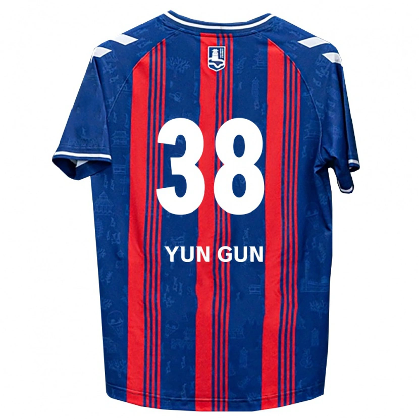 Danxen Criança Camisola Yun-Gun Lee #38 Azul Vermelho Branco Principal 2026/27 Camisa