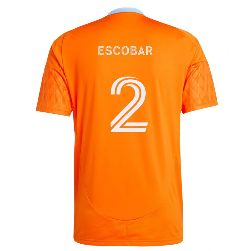Danxen Criança Camisola Franco Escobar #2 Laranja Branco Principal 2026/27 Camisa