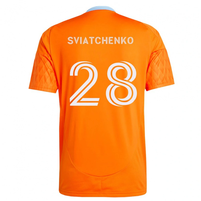 Danxen Criança Camisola Erik Sviatchenko #28 Laranja Branco Principal 2026/27 Camisa