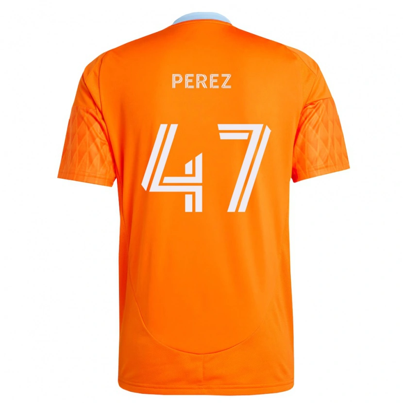 Danxen Criança Camisola Jaizhiño Perez #47 Laranja Branco Principal 2026/27 Camisa