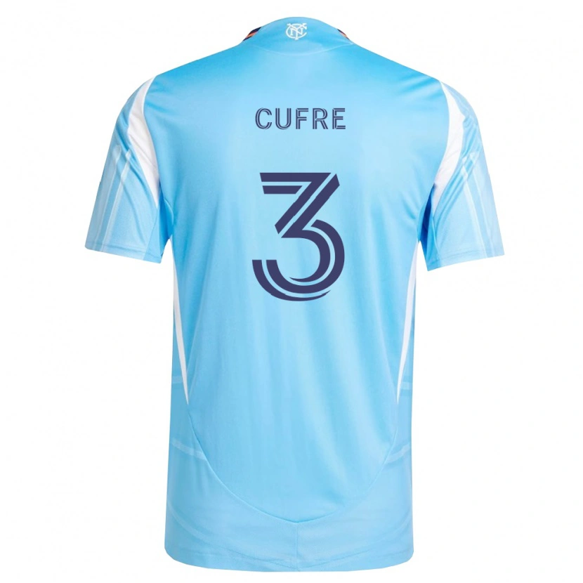 Danxen Criança Camisola Braian Cufré #3 Azul Celeste Branco Principal 2026/27 Camisa