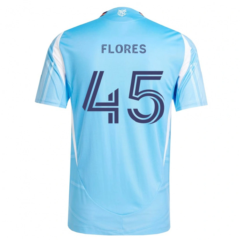 Danxen Criança Camisola Brian Flores #45 Azul Celeste Branco Principal 2026/27 Camisa