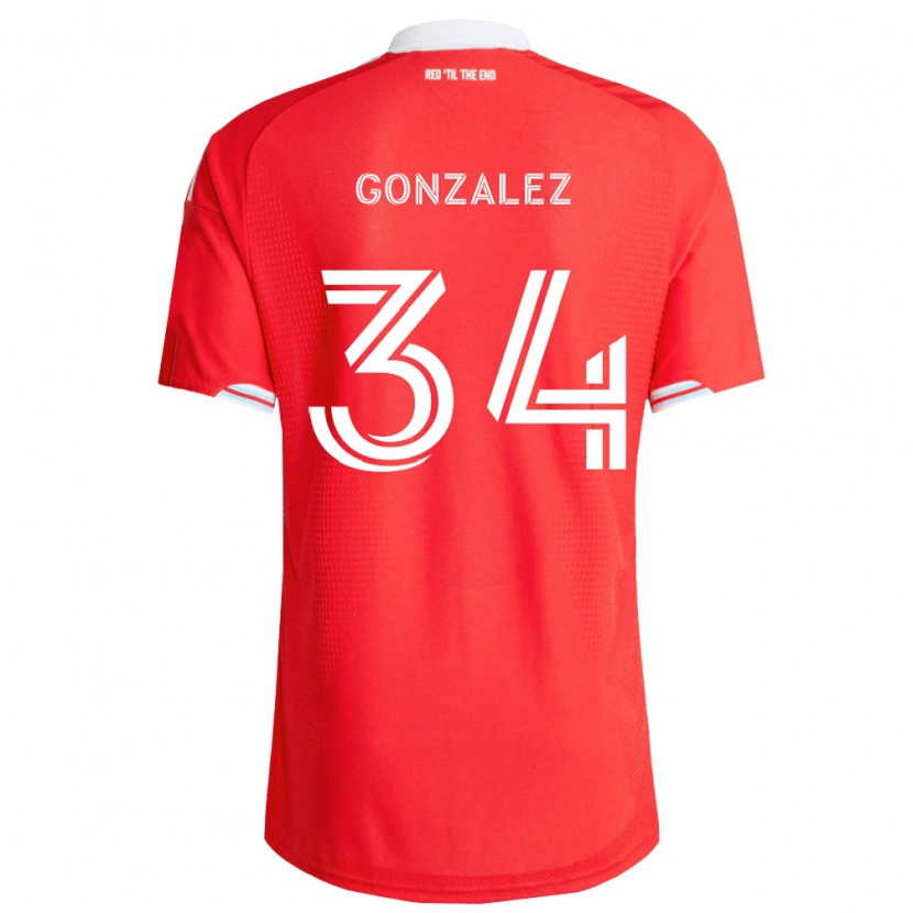 Danxen Criança Camisola Omar González #34 Vermelho Azul Profundo Branco Principal 2026/27 Camisa