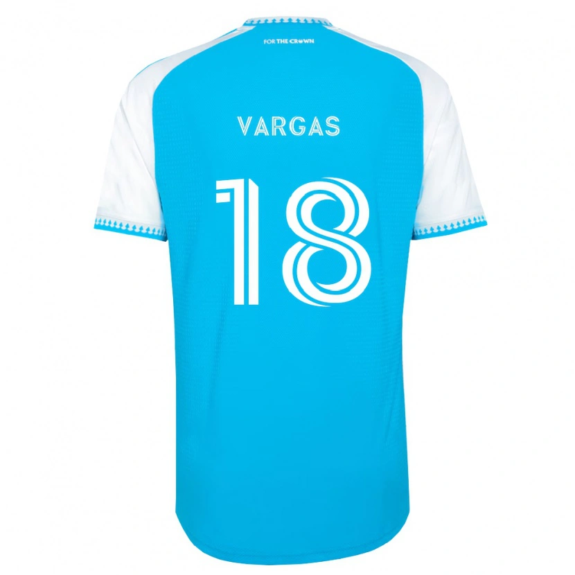 Danxen Criança Camisola Kerwin Vargas #18 Azul Celeste Branco Preto Principal 2026/27 Camisa