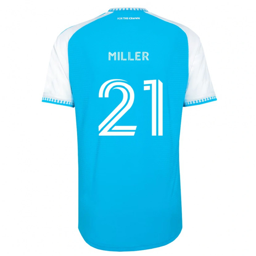 Danxen Criança Camisola Tyler Miller #21 Azul Celeste Branco Preto Principal 2026/27 Camisa