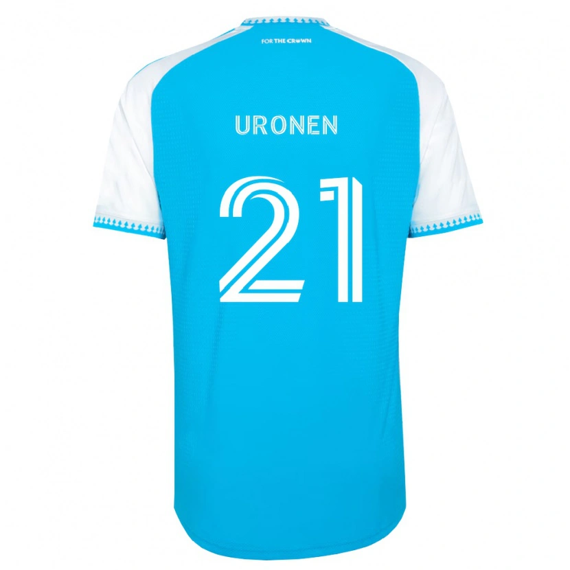 Danxen Criança Camisola Jere Uronen #21 Azul Celeste Branco Preto Principal 2026/27 Camisa