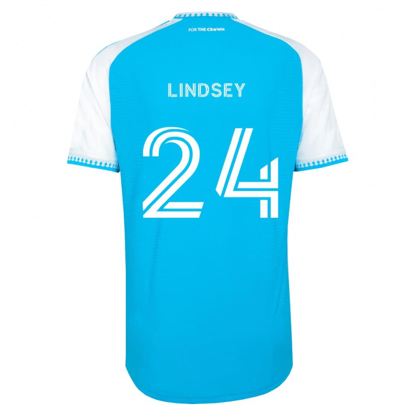 Danxen Criança Camisola Jaylin Lindsey #24 Azul Celeste Branco Preto Principal 2026/27 Camisa