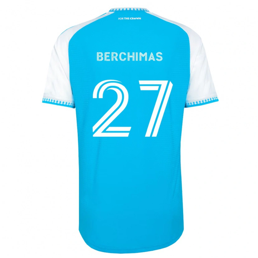 Danxen Criança Camisola Nimfasha Berchimas #27 Azul Celeste Branco Preto Principal 2026/27 Camisa