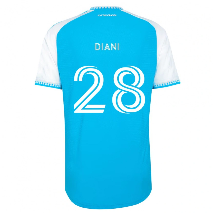 Danxen Criança Camisola Djibril Diani #28 Azul Celeste Branco Preto Principal 2026/27 Camisa