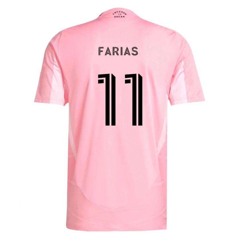 Danxen Criança Camisola Facundo Farías #11 Rosa Preto Principal 2026/27 Camisa