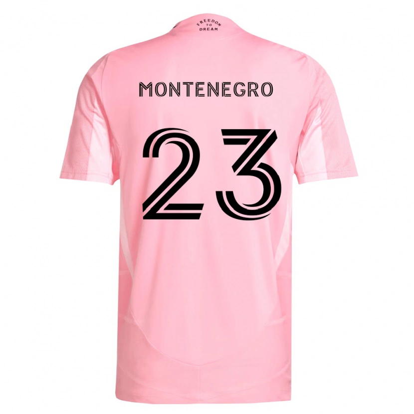 Danxen Criança Camisola Ricardo Montenegro #23 Rosa Preto Principal 2026/27 Camisa