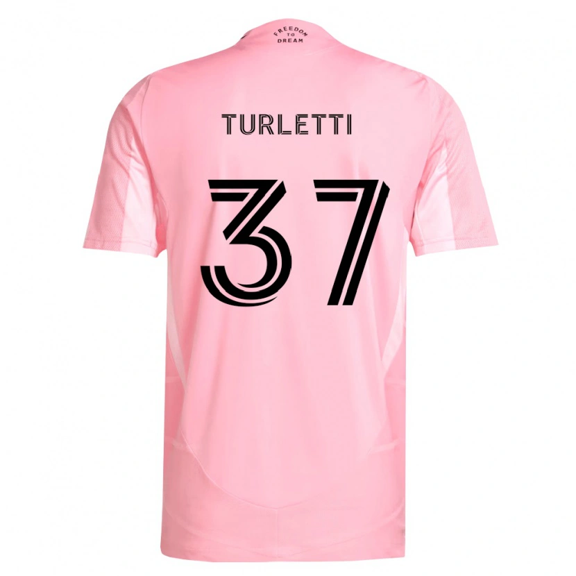 Danxen Criança Camisola Mateo Turletti #37 Rosa Preto Principal 2026/27 Camisa