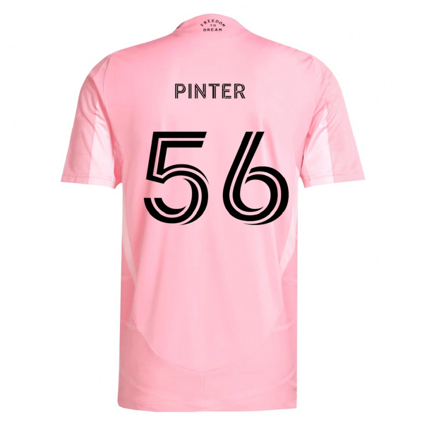 Danxen Criança Camisola Dániel Pintér #56 Rosa Preto Principal 2026/27 Camisa