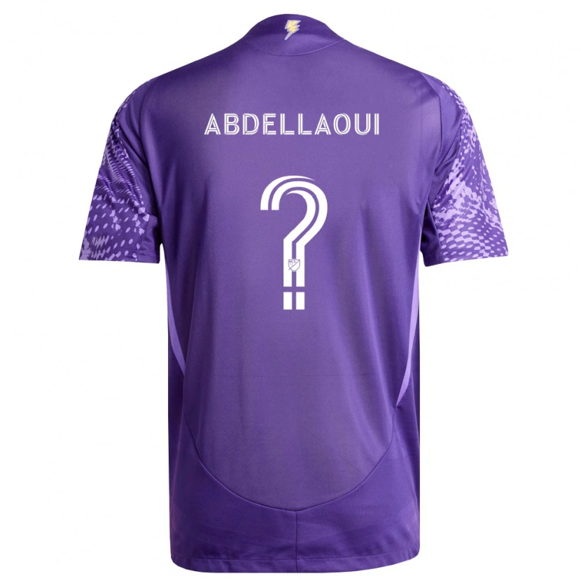 Danxen Criança Camisola Noham Abdellaoui #0 Roxo Branco Principal 2026/27 Camisa