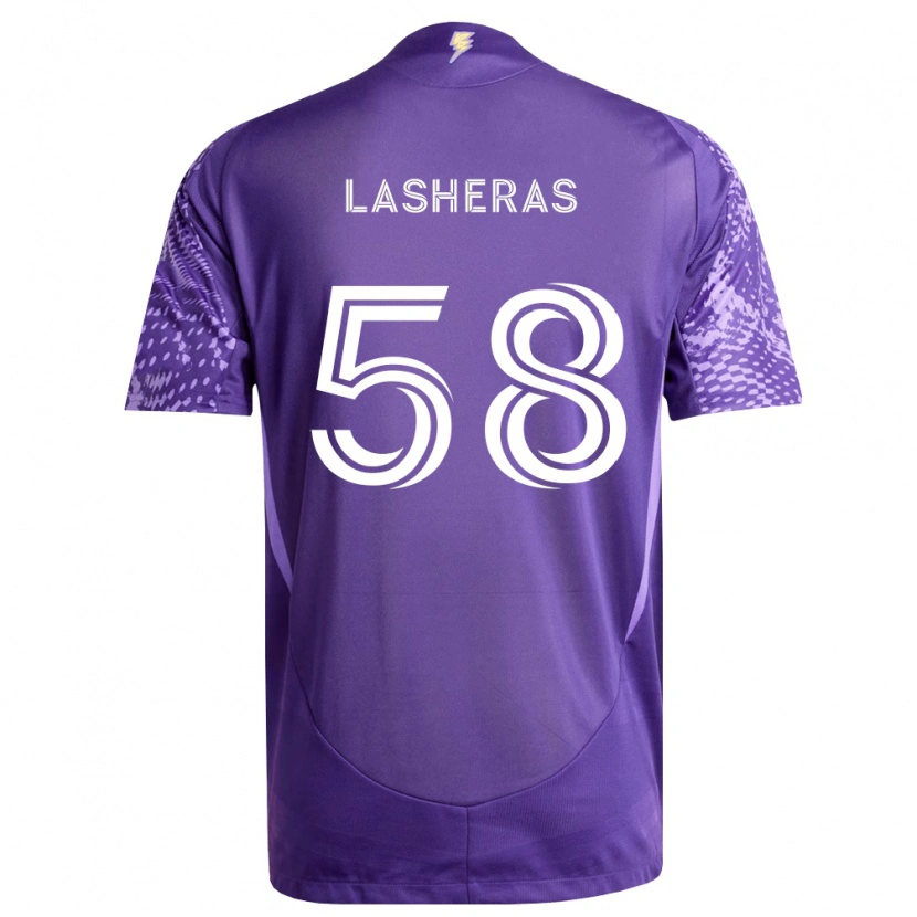 Danxen Criança Camisola Nicolas Lasheras #58 Roxo Branco Principal 2026/27 Camisa