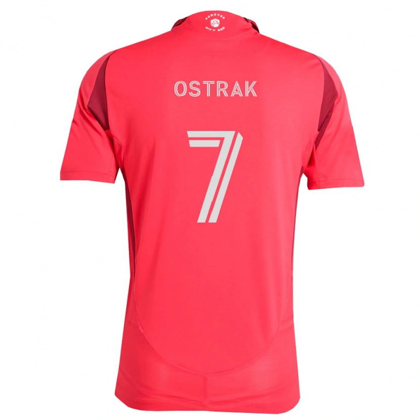 Danxen Criança Camisola Tomas Ostrák #7 Magenta Branco Principal 2026/27 Camisa