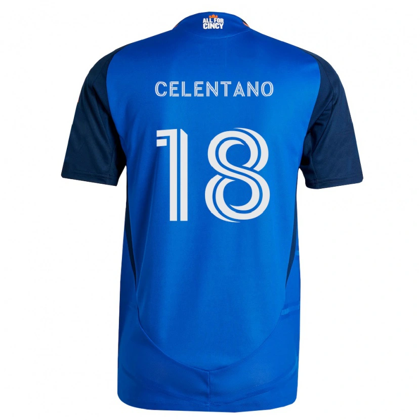 Danxen Criança Camisola Roman Celentano #18 Azul Real Laranja Principal 2026/27 Camisa
