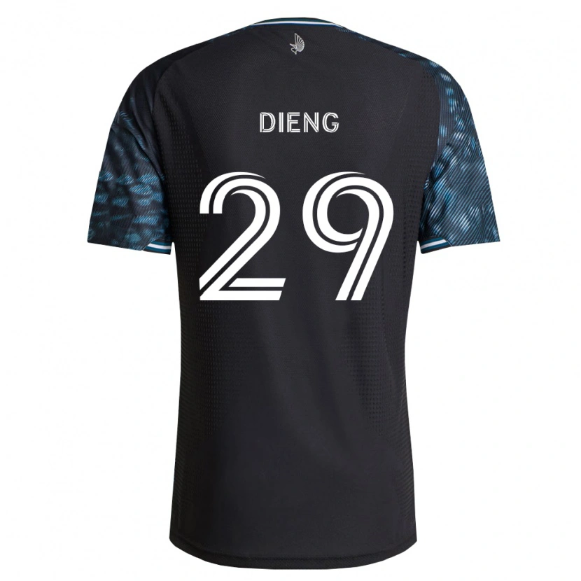 Danxen Criança Camisola Mamadou Dieng #29 Preto Branco Principal 2026/27 Camisa