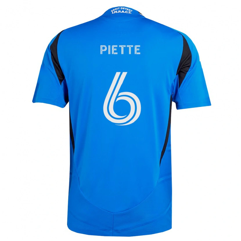 Danxen Criança Camisola Samuel Piette #6 Azul Branco Preto Principal 2026/27 Camisa