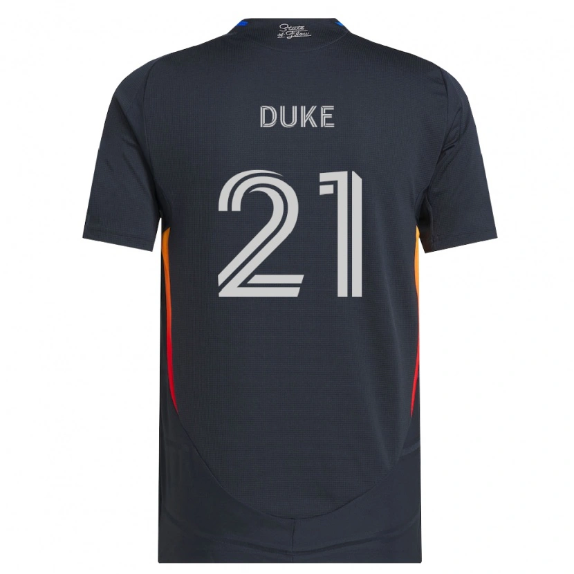Danxen Criança Camisola Bryce Duke #21 Cinza Escuro Vermelho Principal 2026/27 Camisa