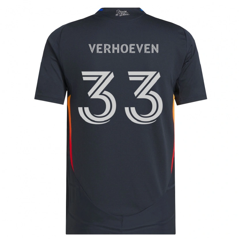 Danxen Criança Camisola Oscar Verhoeven #33 Cinza Escuro Vermelho Principal 2026/27 Camisa