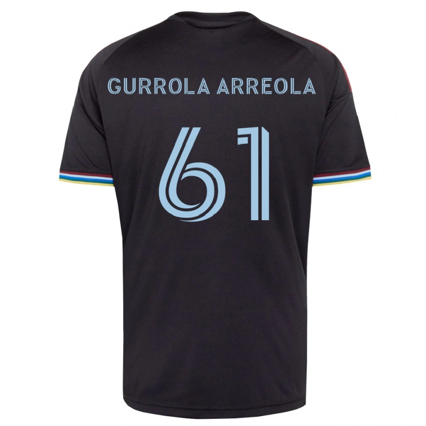 Danxen Criança Camisola Diego Gurrola Arreola #61 Preto Azul Celeste Principal 2026/27 Camisa